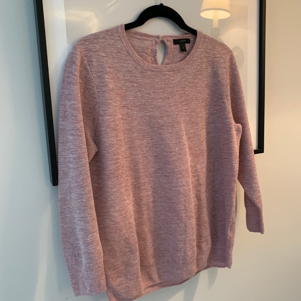 JCrew dusty rose crew neck sweater